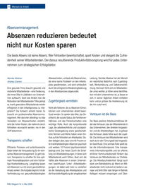 Absenzen reduzieren bedeutet nicht nur Kosten sparen