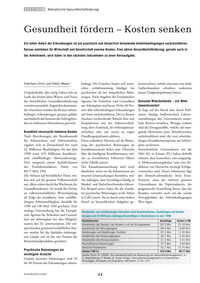 Gesundheit fördern – Kosten senken