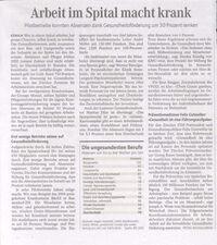 Arbeit im Spital macht krank