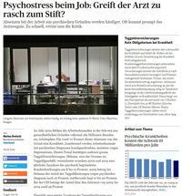 Psychostress beim Job: Greift der Arzt zu rasch zum Stift?