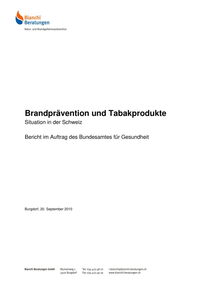 Brandprävention und Tabakprodukte